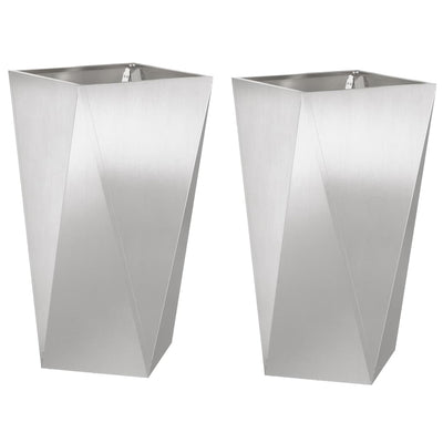 Vidaxl plantenbak 2 st zilver 40 x 40 x 75 cm roestvrij staal