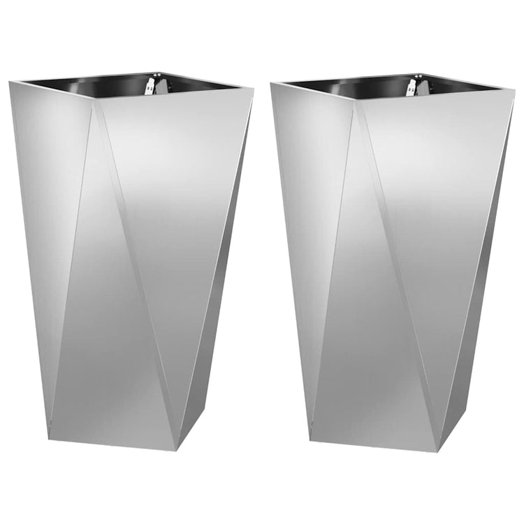 Vidaxl plantenbak 2 st zilver 40 x 40 x 75 cm gegalvaniseerd staal