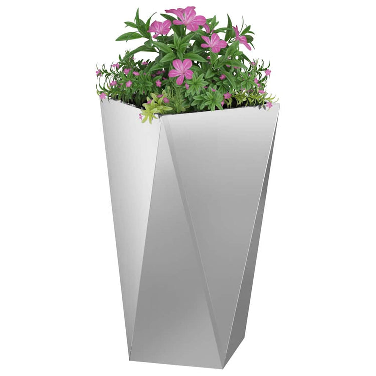 Vidaxl plantenbak 2 st zilver 40 x 40 x 75 cm gegalvaniseerd staal