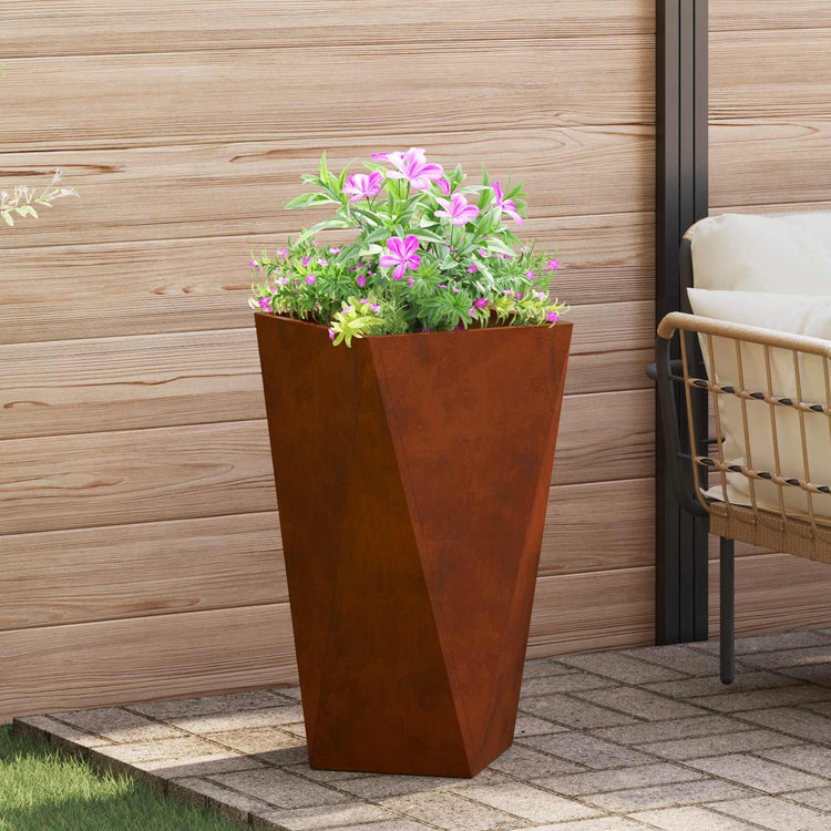 Vidaxl plantenbak roestig 40 x 40 x 75 cm weervast staal