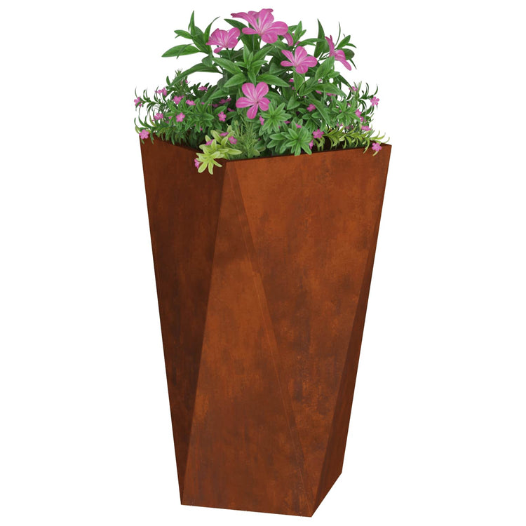 Vidaxl plantenbak 2 st roestig 40 x 40 x 75 cm weervast staal
