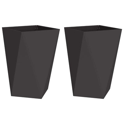 Vidaxl plantenbak 2 st zwart 50 x 50 x 75 cm staal