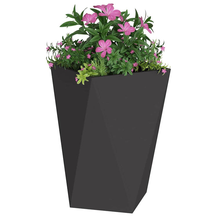 Vidaxl plantenbak 2 st zwart 50 x 50 x 75 cm staal