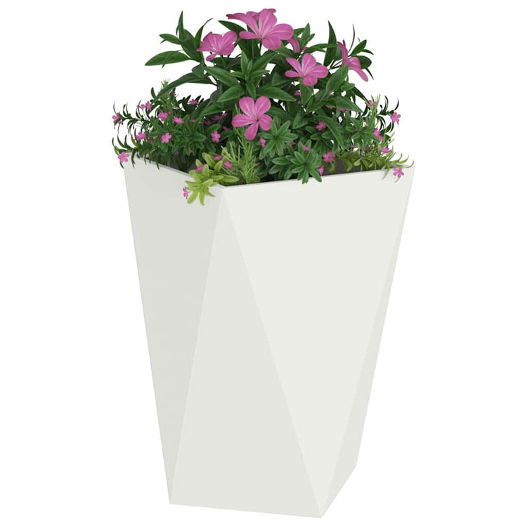 Vidaxl plantenbak 2 st wit 50 x 50 x 75 cm staal
