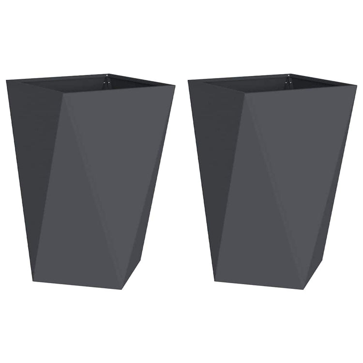 Vidaxl plantenbak 2 pcs antraciet 50 x 50 x 75 cm staal