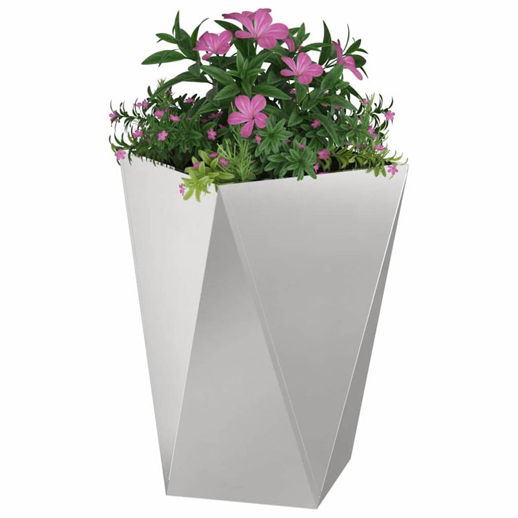 Vidaxl plantenbak zilver 50 x 50 x 75 cm roestvrij staal