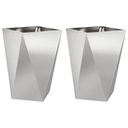 Vidaxl plantenbak 2 st zilver 50 x 50 x 75 cm roestvrij staal - afbeelding 2