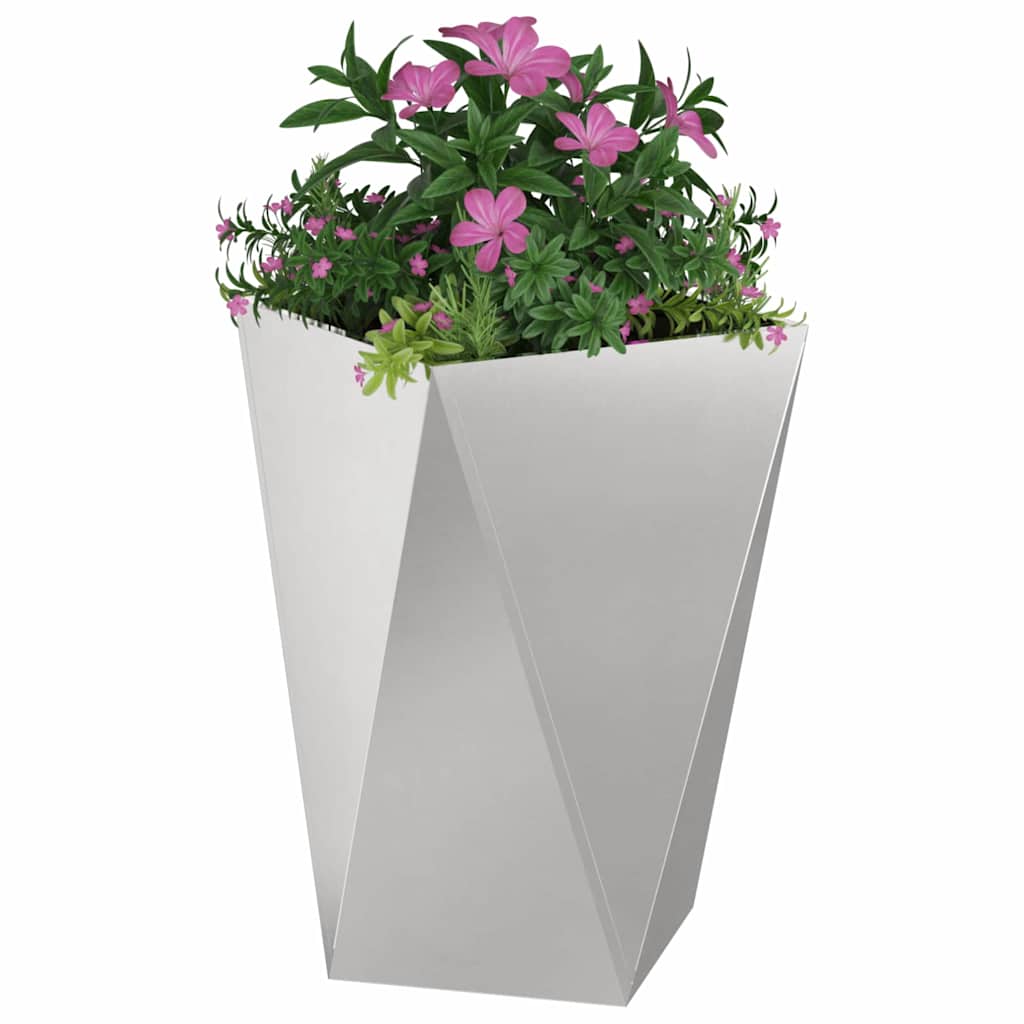Vidaxl plantenbak 2 pcs zilver 50 x 50 x 75 cm roestvrij staal