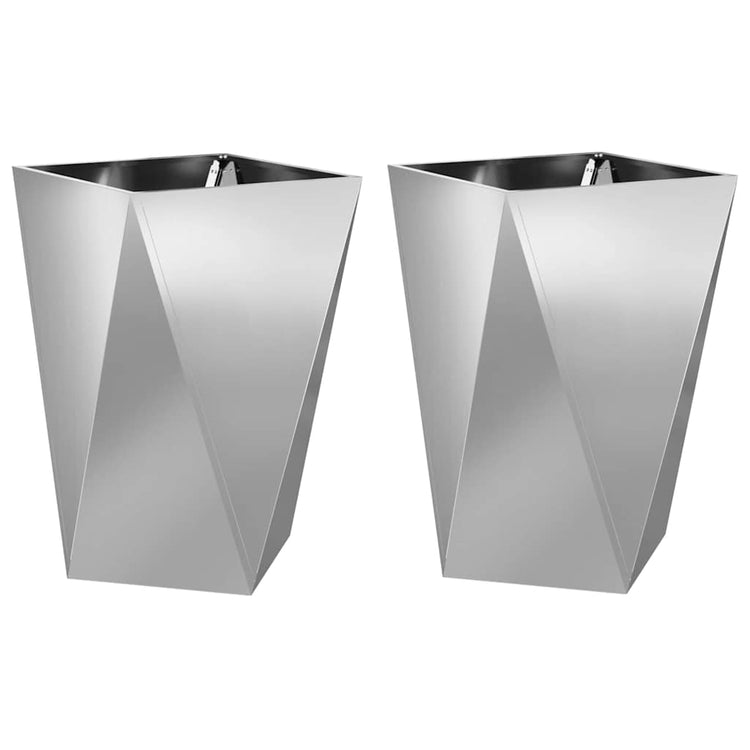 Vidaxl plantenbak 2 st zilver 50 x 50 x 75 cm gegalvaniseerd staal