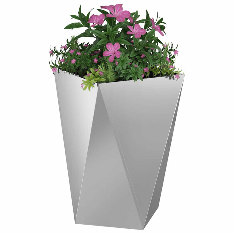Vidaxl plantenbak 2 st zilver 50 x 50 x 75 cm gegalvaniseerd staal