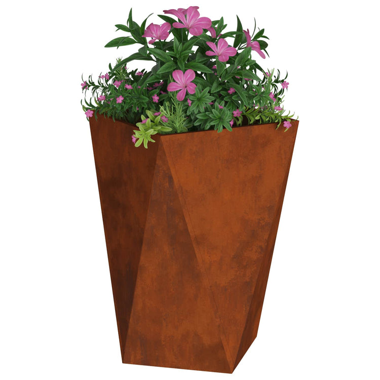 Vidaxl plantenbak roestig 50 x 50 x 75 cm weervast staal