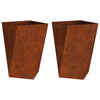 Vidaxl plantenbak 2 pcs roestig 50 x 50 x 75 cm cortenstaal