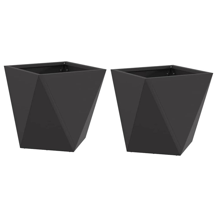 Vidaxl plantenbak 2 st zwart 30 x 30 x 30 cm staal