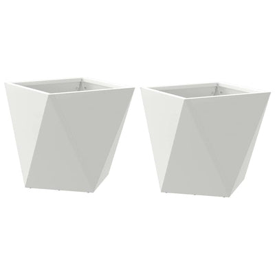 Vidaxl plantenbak 2 st wit 30 x 30 x 30 cm staal