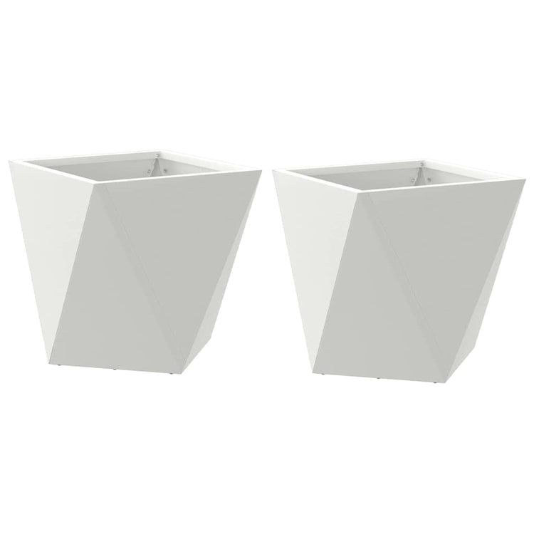 Vidaxl plantenbak 2 st wit 30 x 30 x 30 cm staal