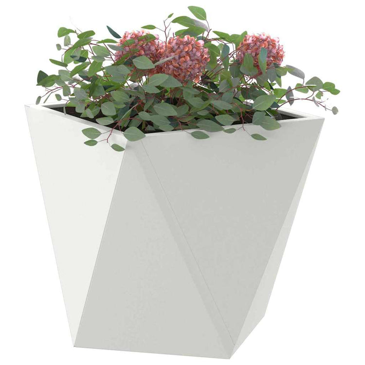 Vidaxl plantenbak 2 st wit 30 x 30 x 30 cm staal