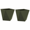 Vidaxl plantenbak 2 pcs olijf groen 30 x 30 x 30 cm staal