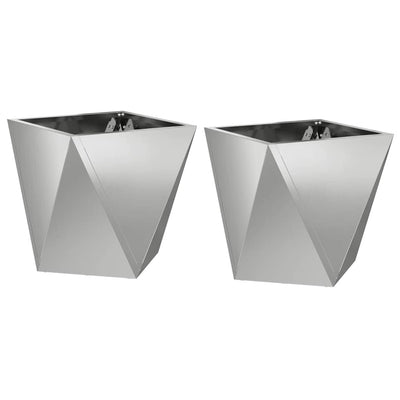 Vidaxl plantenbak 2 st zilver 30 x 30 x 30 cm gegalvaniseerd staal