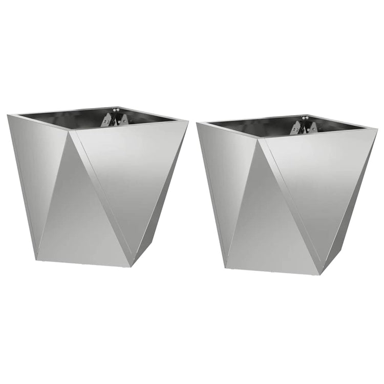 Vidaxl plantenbak 2 st zilver 30 x 30 x 30 cm gegalvaniseerd staal