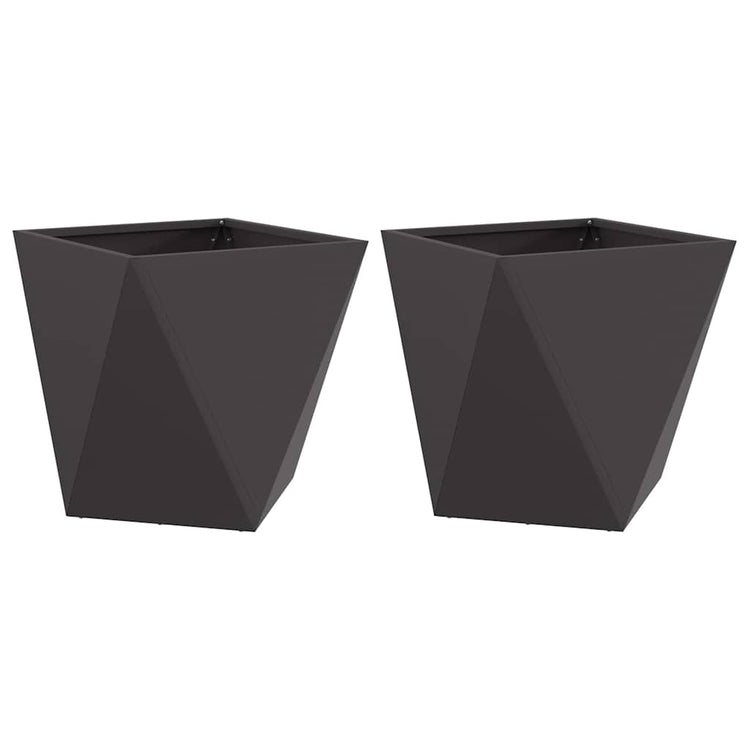 Vidaxl plantenbak 2 st zwart 40 x 40 x 40 cm staal
