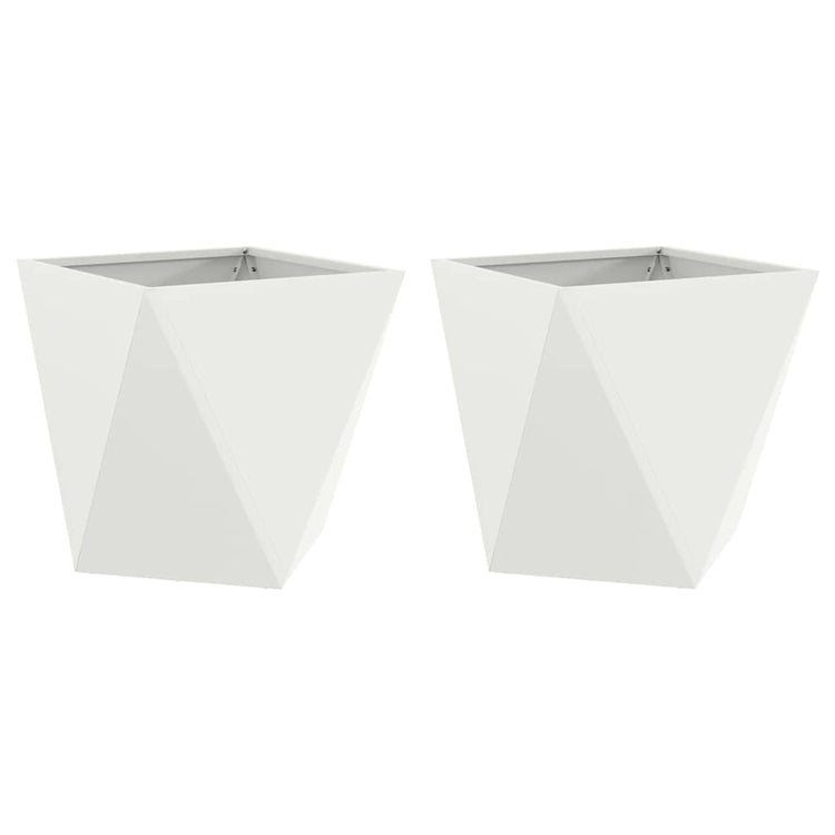 Vidaxl plantenbak 2 pcs wit 40 x 40 x 40 cm staal