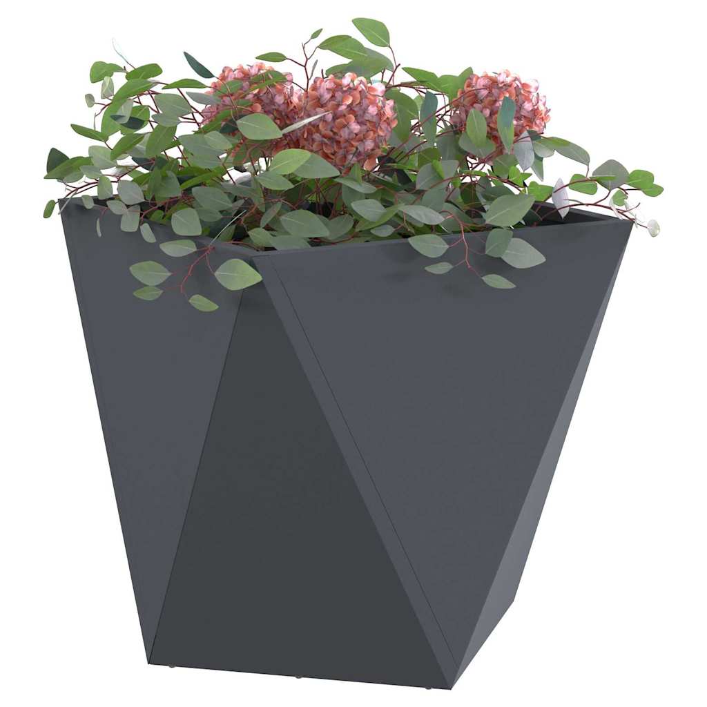 Vidaxl plantenbak antraciet 40 x 40 x 40 cm staal