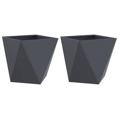 Vidaxl plantenbak 2 st antraciet 40 x 40 x 40 cm staal