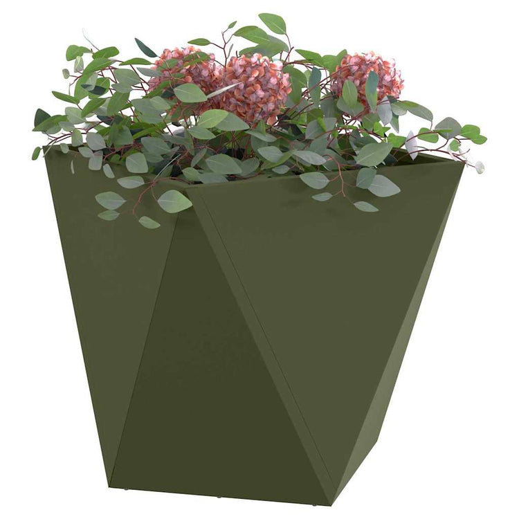 Vidaxl plantenbak 2 st olijf groen 40 x 40 x 40 cm staal