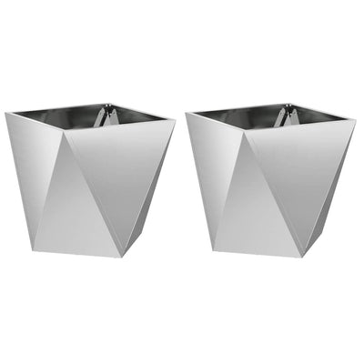 Vidaxl plantenbak 2 st zilver 40 x 40 x 40 cm gegalvaniseerd staal