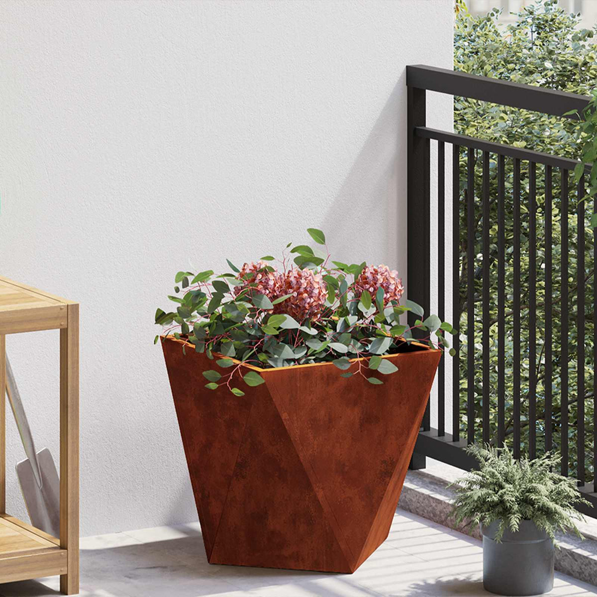 Vidaxl plantenbak roestig 40 x 40 x 40 cm weervast staal