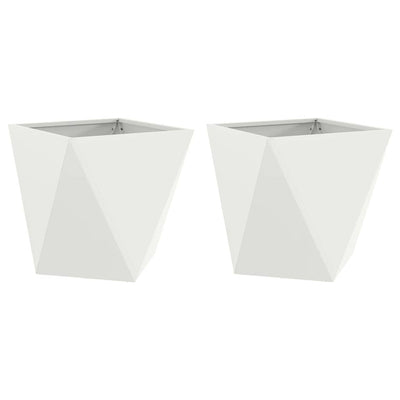 Vidaxl plantenbak 2 st wit 50 x 50 x 50 cm staal