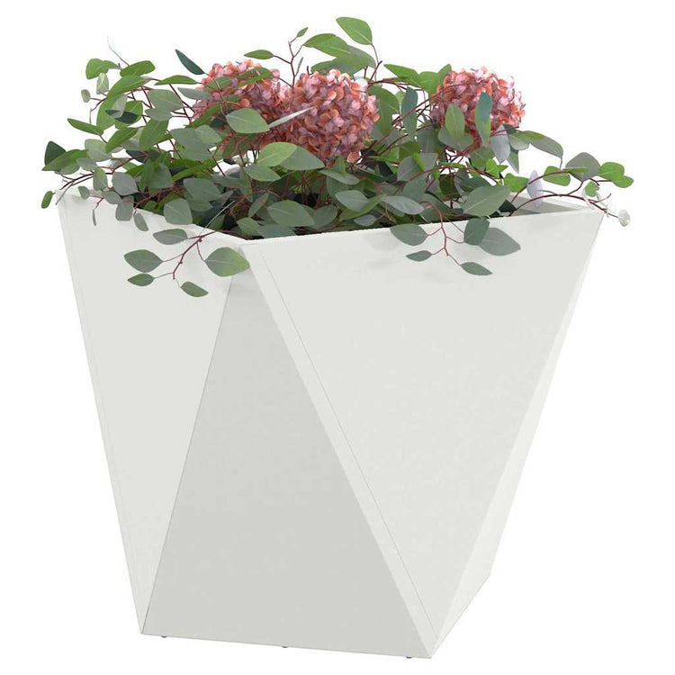 Vidaxl plantenbak 2 st wit 50 x 50 x 50 cm staal
