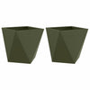 Vidaxl plantenbak 2 pcs olijf groen 50 x 50 x 50 cm staal
