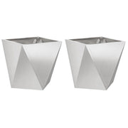 Vidaxl plantenbak 2 st zilver 50 x 50 x 50 cm roestvrij staal - afbeelding 2