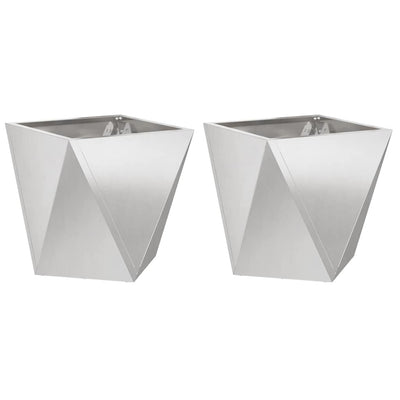 Vidaxl plantenbak 2 st zilver 50 x 50 x 50 cm roestvrij staal