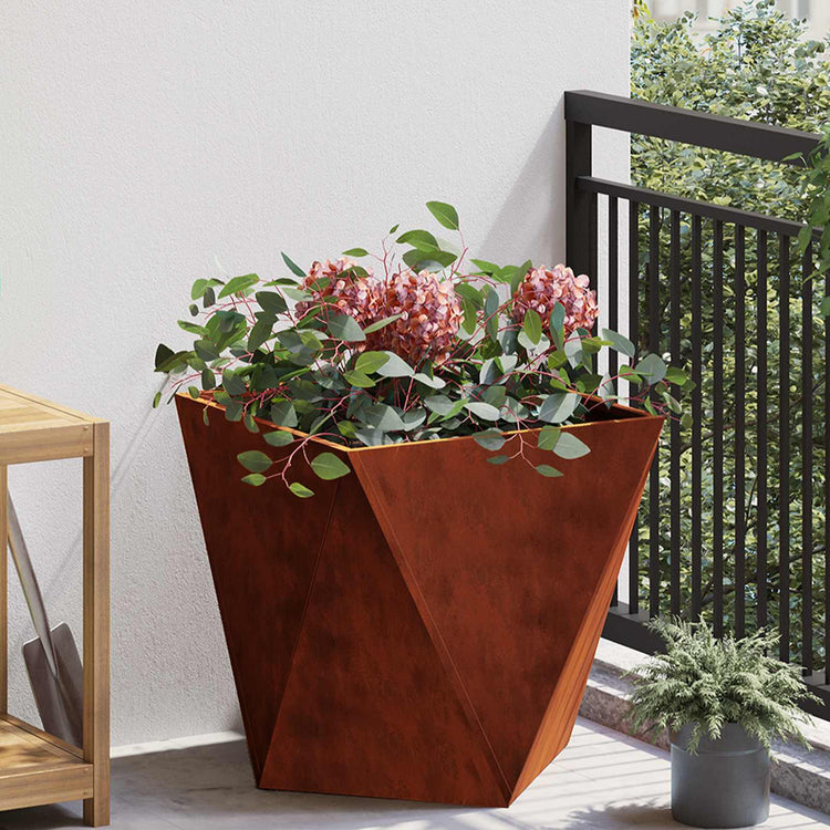 Vidaxl plantenbak roestig 50 x 50 x 50 cm weervast staal