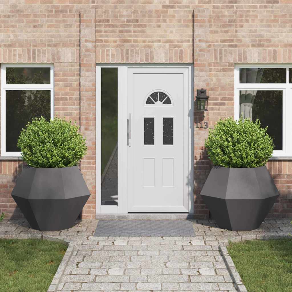 Vidaxl plantenbak 2 st zwart 100 x 100 x 80 cm staal