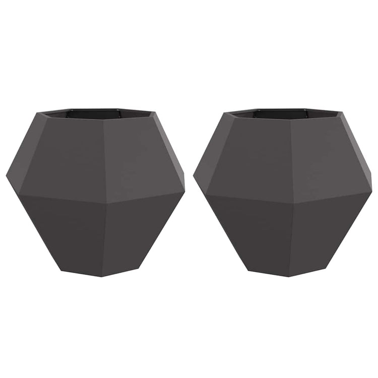 Vidaxl plantenbak 2 st zwart 100 x 100 x 80 cm staal