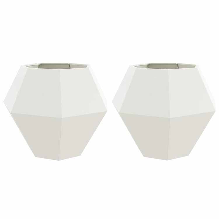 Vidaxl plantenbak 2 st wit 100 x 100 x 80 cm staal