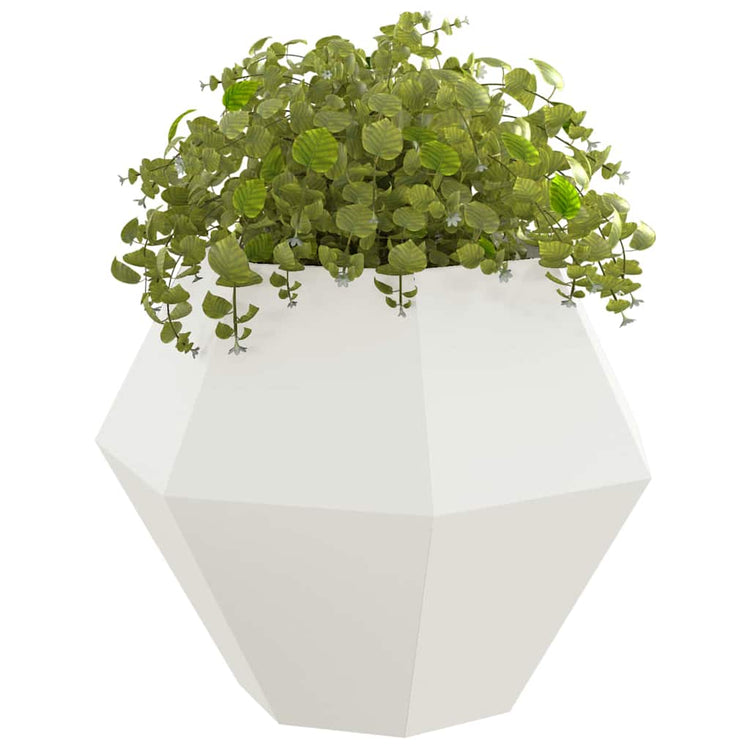 Vidaxl plantenbak 2 st wit 100 x 100 x 80 cm staal