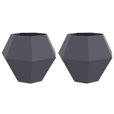 Vidaxl plantenbak 2 st antraciet 100 x 100 x 80 cm staal