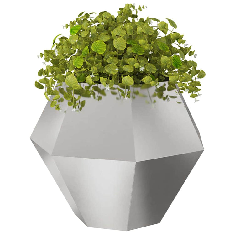 Vidaxl plantenbak 2 st zilver 100 x 100 x 80 cm roestvrij staal