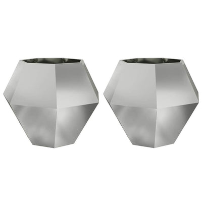 Vidaxl plantenbak 2 st zilver 100 x 100 x 80 cm gegalvaniseerd staal