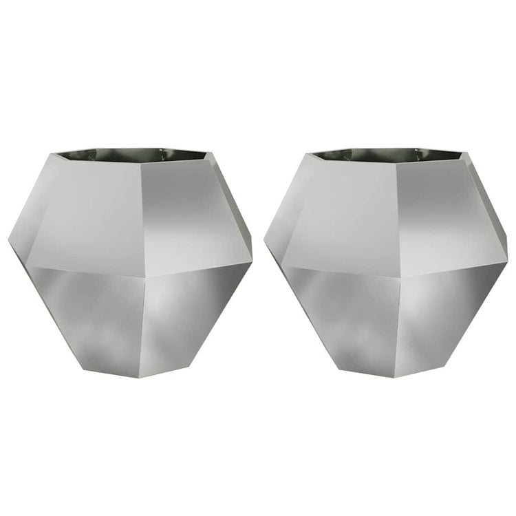 Vidaxl plantenbak 2 st zilver 100 x 100 x 80 cm gegalvaniseerd staal