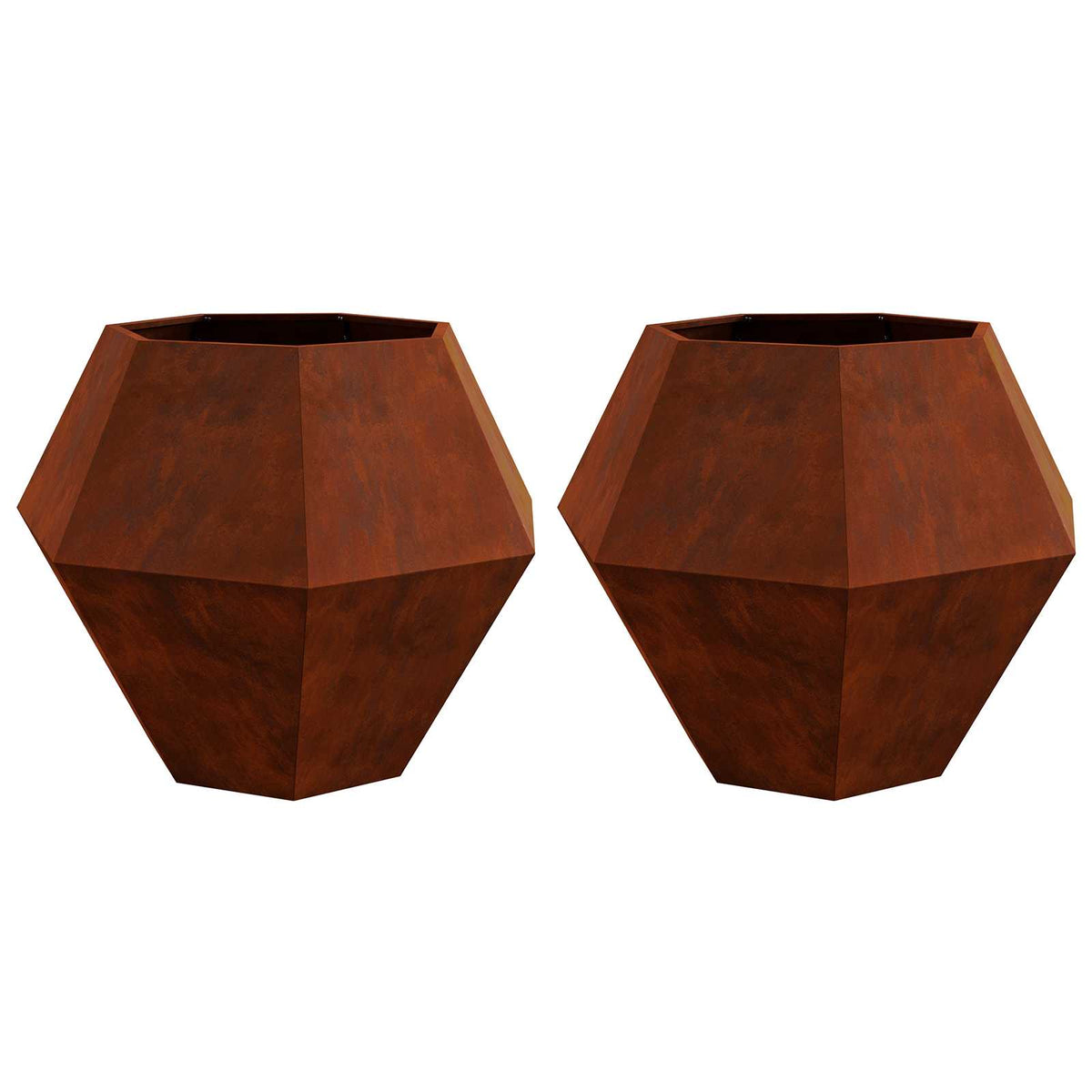 Vidaxl plantenbak 2 st roestkleurig 100 x 100 x 80 cm weervast staal