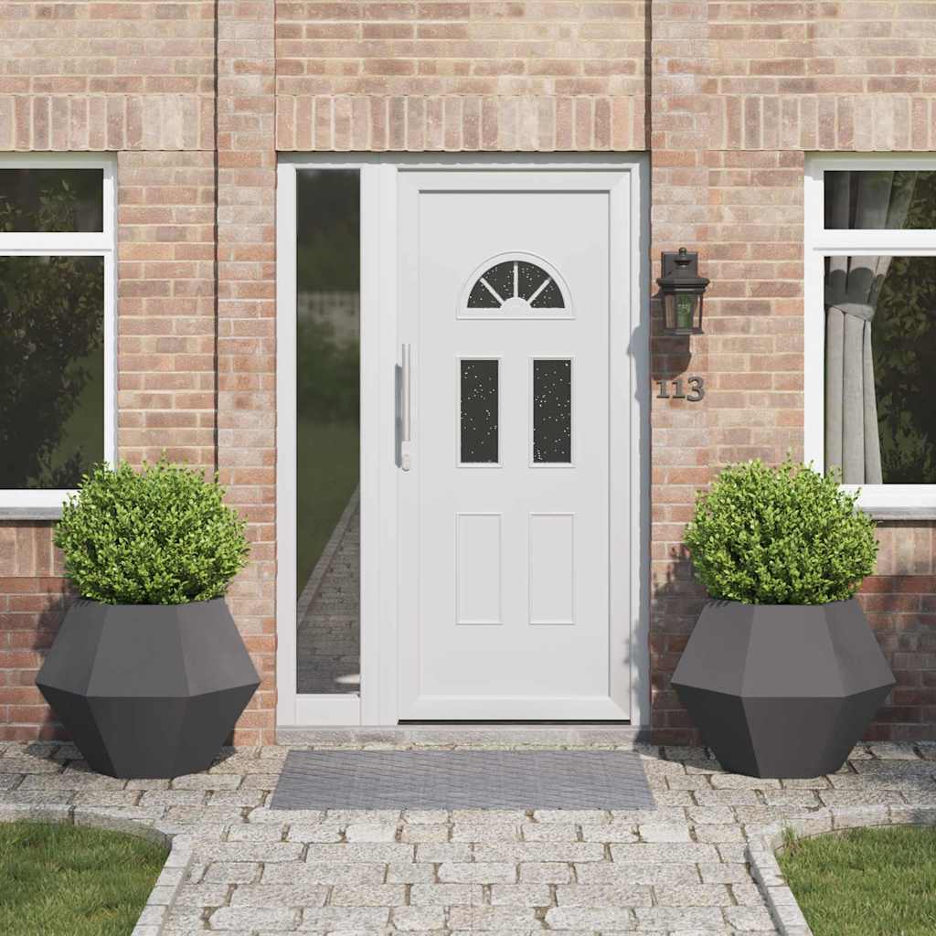 Vidaxl plantenbak 2 st zwart 75 x 75 x 60 cm staal