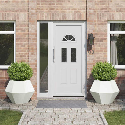 Vidaxl plantenbak 2 st wit 75 x 75 x 60 cm staal