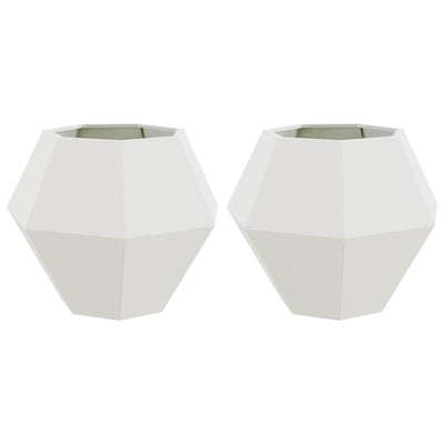 Vidaxl plantenbak 2 st wit 75 x 75 x 60 cm staal