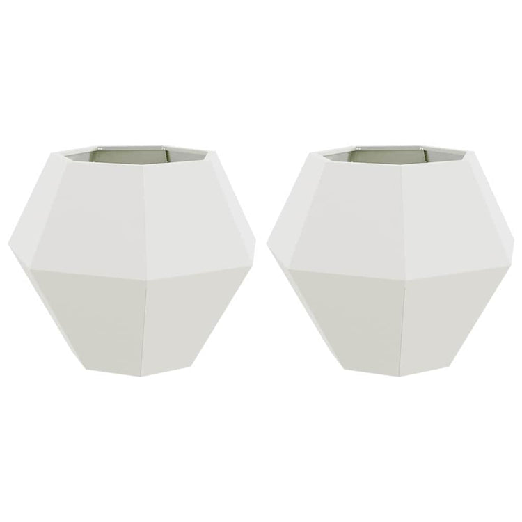 Vidaxl plantenbak 2 st wit 75 x 75 x 60 cm staal