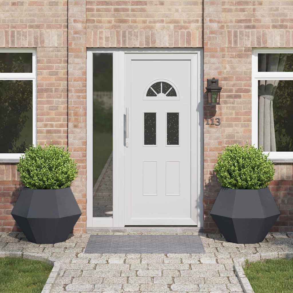 Vidaxl plantenbak 2 st antraciet 75 x 75 x 60 cm staal